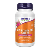 NOW Foods Vitamin D-3 1000 IU softgels bottle front view