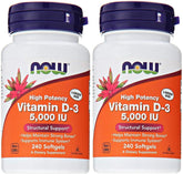 Now Foods Vitamin D3 5000 IU bottle front label in Pack of 2