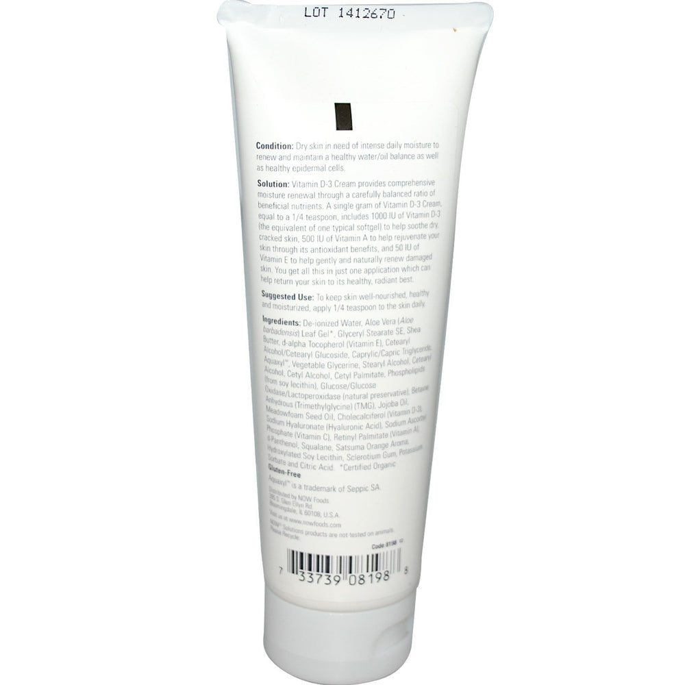 Close-up of Vitamin D-3 Cream texture showing smooth, creamy consistency