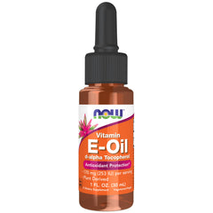 NOW Foods Vitamin E Oil Liquid bottle front label