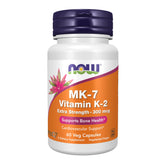 NOW Foods Vitamin K2 MK-7 300 mcg 60-veg-capsules bottle and label front view