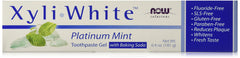 Now Foods XyliWhite Platinum Mint Baking Soda toothpaste gel, 6.4 oz (pack of 4) with fluoride-free formula