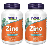Now Foods Zinc 50 mg bottle 250 count pack of 2