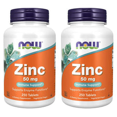 Now Foods Zinc 50 mg bottle 250 count pack of 2