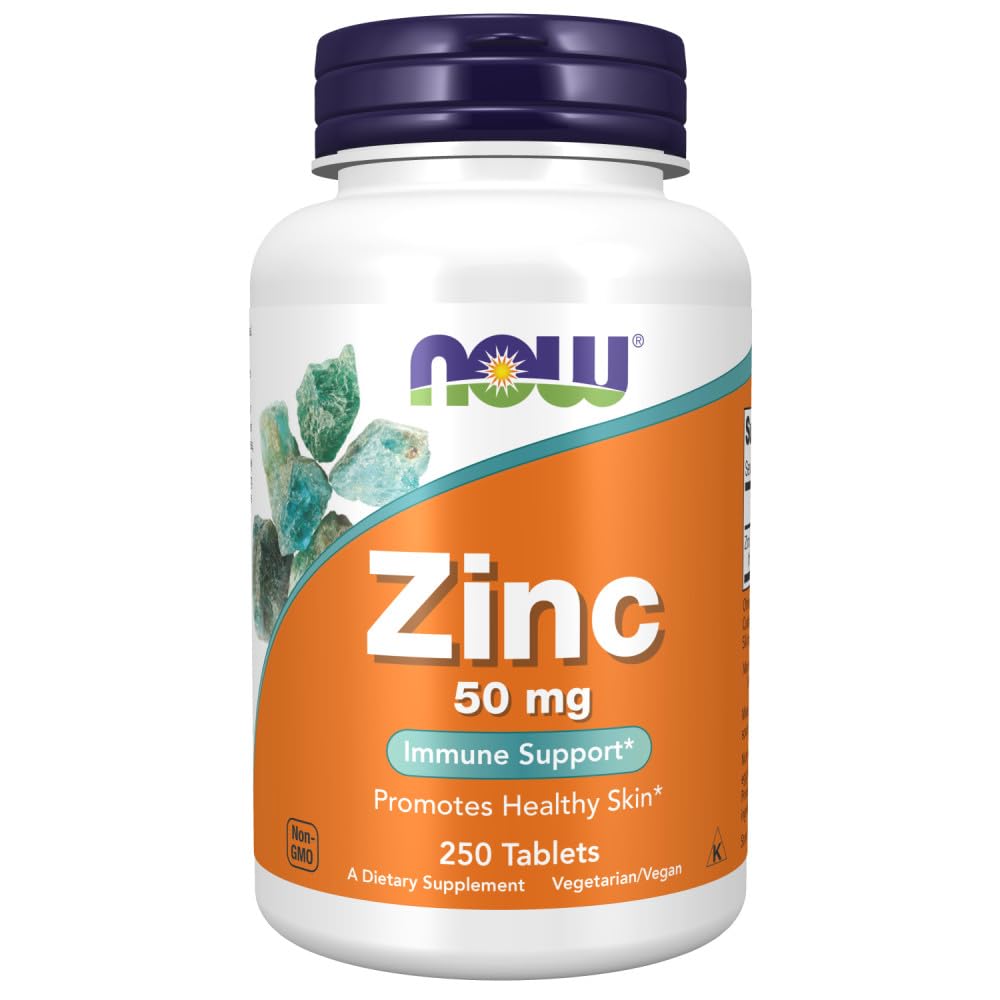 NOW Foods Zinc Gluconate bottle and packaging front