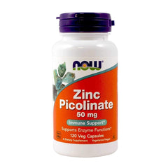 NOW Foods Zinc Picolinate 50 mg bottle - 120 capsules front view
