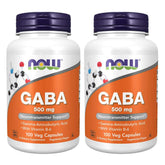 Front view of NOW Gaba 500mg bottle
