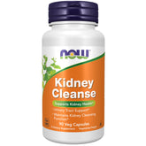 NOW Kidney Cleanse bottle featuring Uva Ursi, Parsley Seed, Fennel and Horsetail.