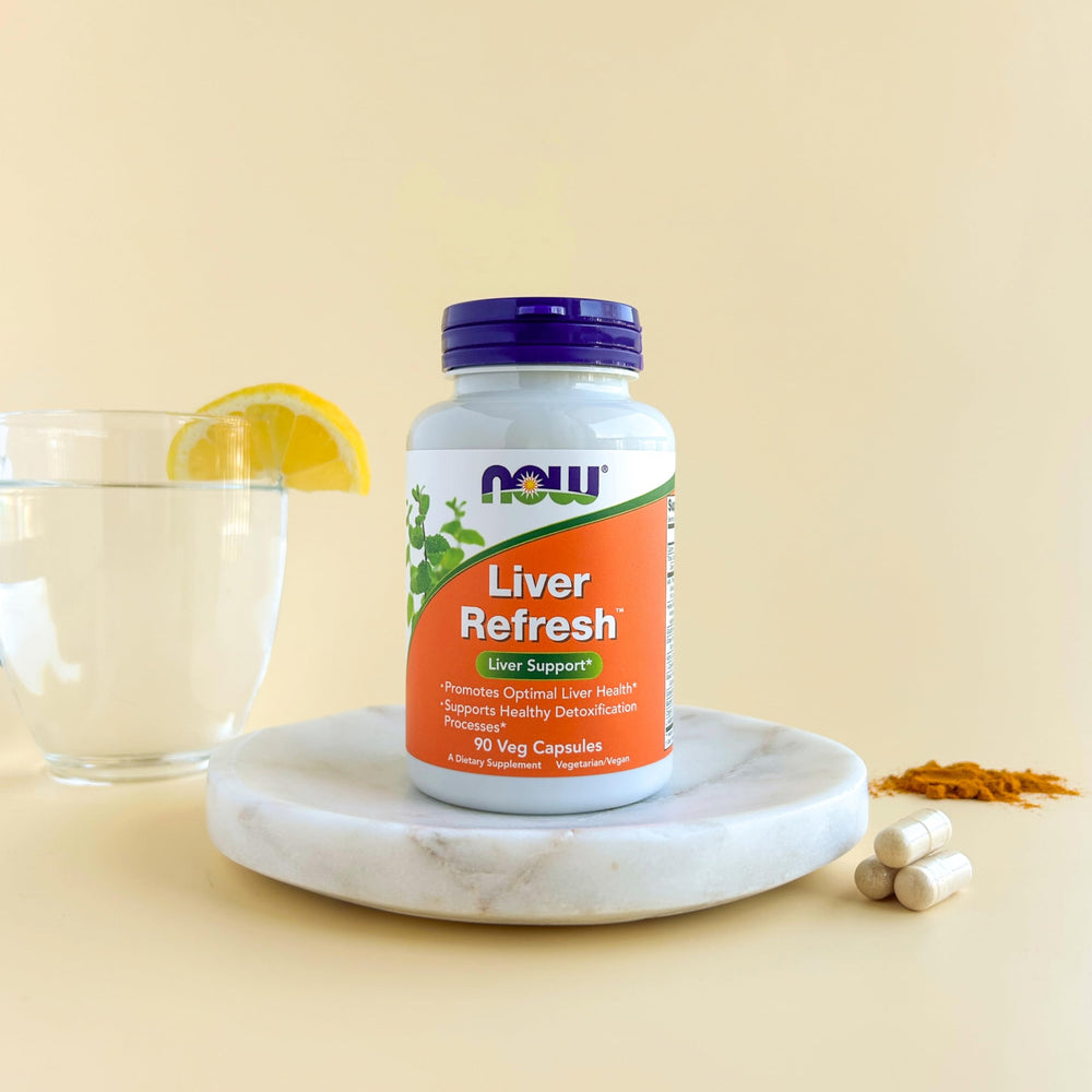 Front label of NOW Liver Refresh dietary supplement