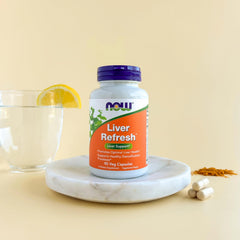 Front label of NOW Liver Refresh dietary supplement