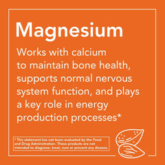 NOW Magnesium Citrate ingredients panel