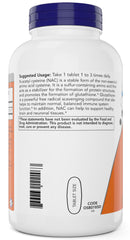 NOW NAC 1000 mg ingredients and nutrition label