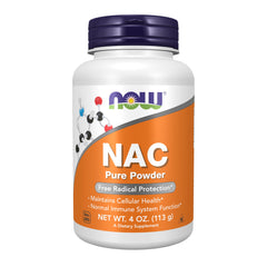 NOW Supplements NAC 600 mg powder bottle with 113 g