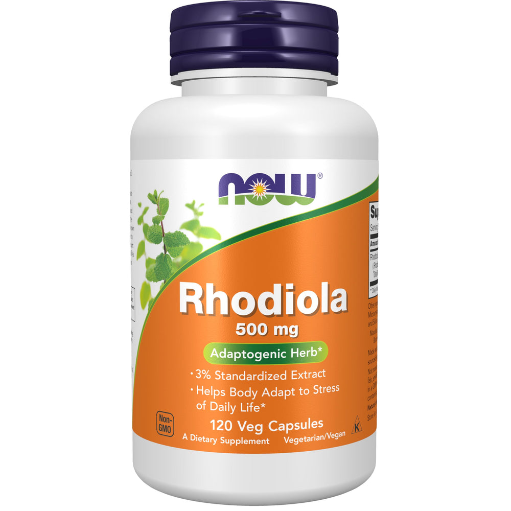 NOW Rhodiola 500 mg bottle label