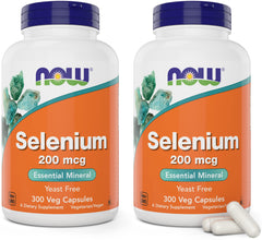 NOW Selenium 200 mcg 300 capsules bottle - front view