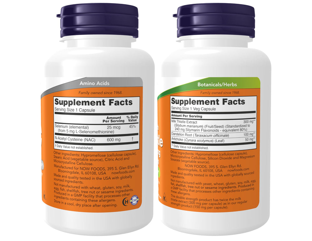 NOW Silymarin Milk Thistle 300 mg with Artichoke and Dandelion - 100 capsules