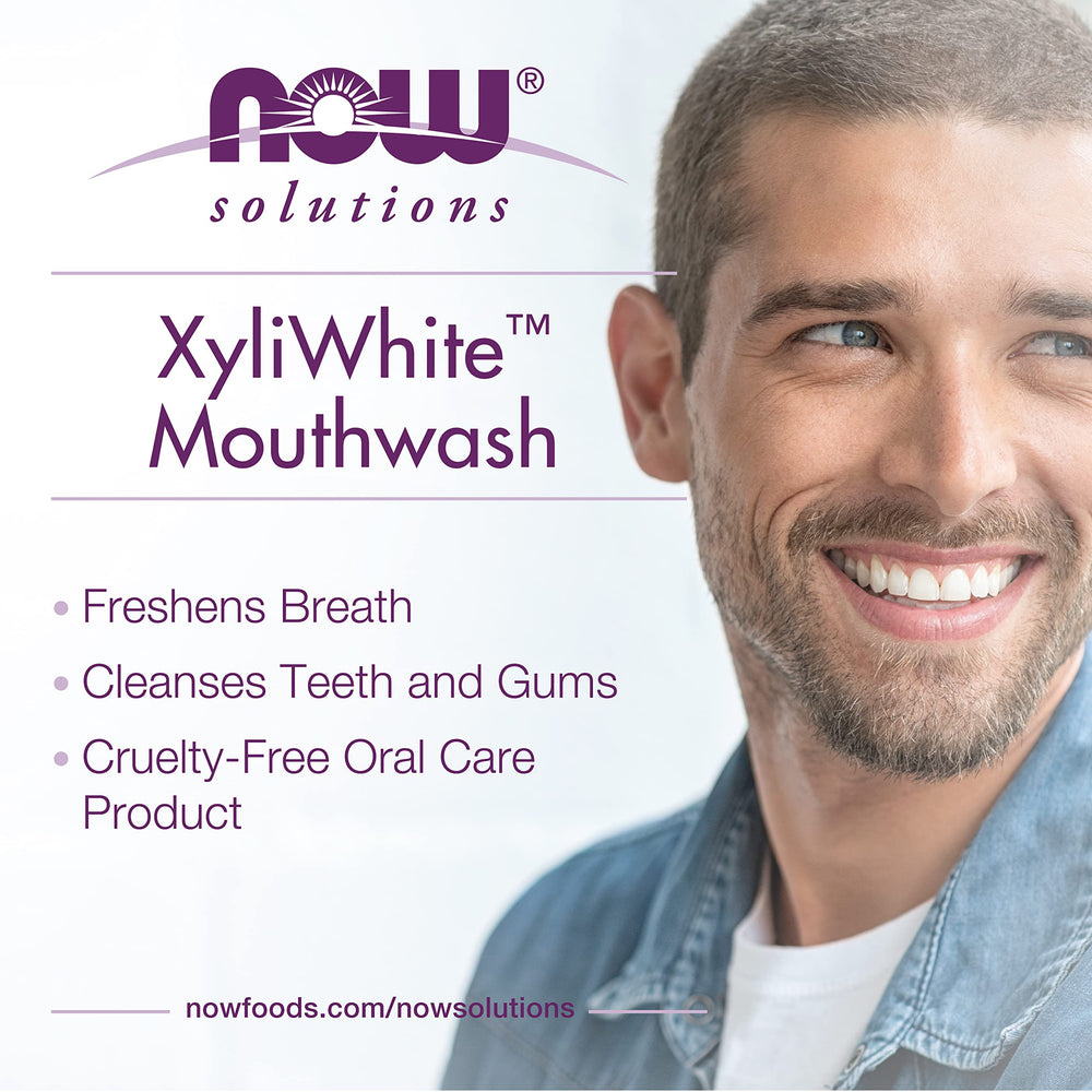 Ingredients panel of NOW XyliWhite Mouthwash