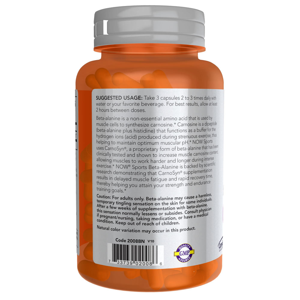 NOW Sports Beta-Alanine packaging close-up 2