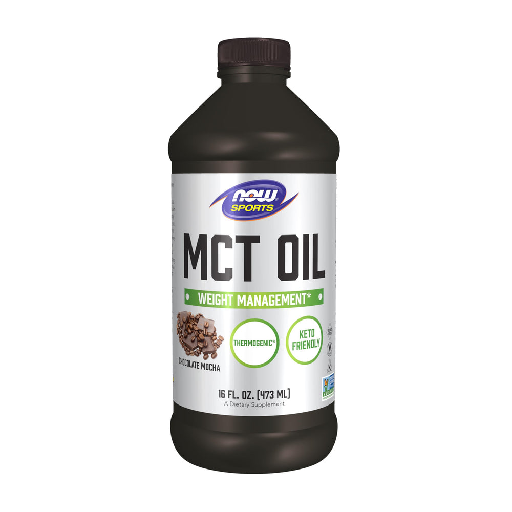 NOW Sports Nutrition MCT Oil Chocolate Mocha 16 oz bottle