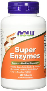 NOW Super Enzymes 90 Tablets Pack of 2 – front bottle shot