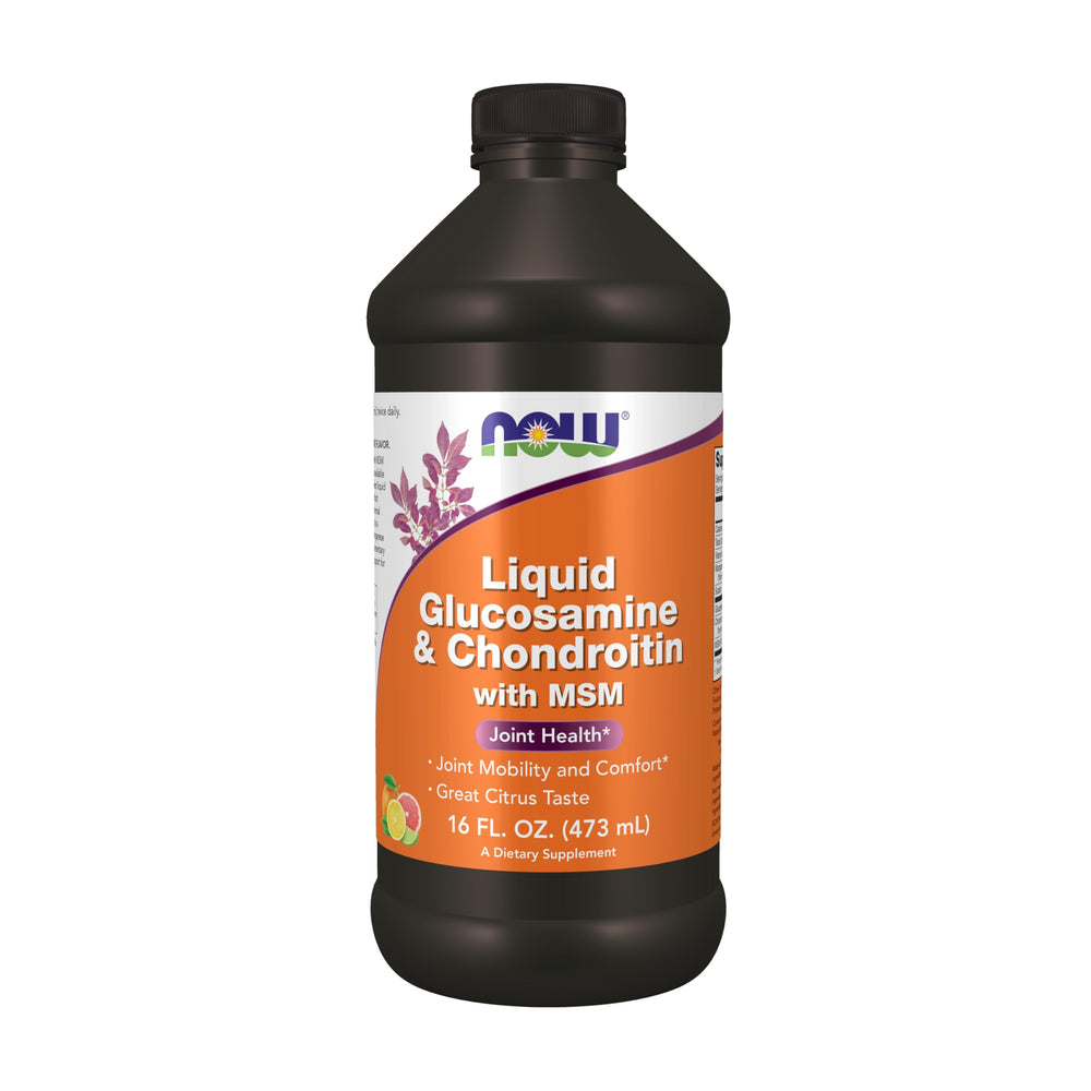 NOW Glucosamine & Chondroitin with MSM Liquid bottle, 16 oz