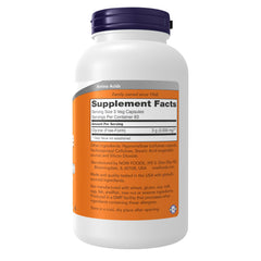 Label on Now Supplements Glycine 1000 mg Free-Form bottle
