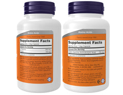 NOW L-Theanine 200 mg with Inositol bottle and capsules