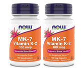 NOW Supplements MK-7 Vitamin K-2 100 mcg bottle front with label