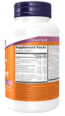 NOW Ocu Support label close-up highlights lutein content and antioxidant ingredients.