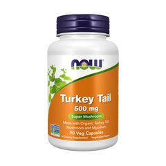 NOW Foods Turkey Tail 500 mg bottle with 90 vegan capsules