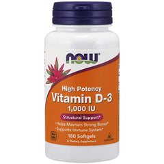 Now VIT D-3 1000 IU bottle label with Vitamin D3