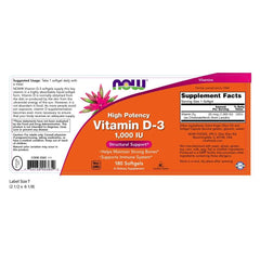 Close-up of Now VIT D-3 1000 IU bottle