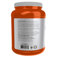 NOW Foods Whey Protein Isolate Creamy Vanilla back panel nutrition facts 1.8 lb