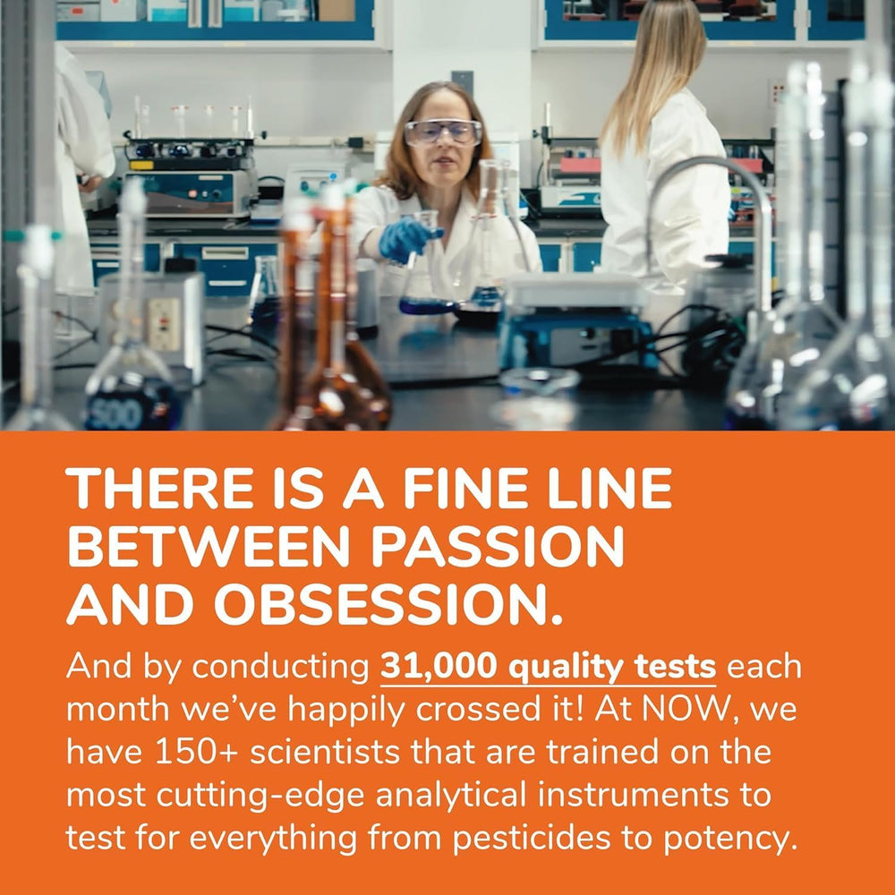 NOW Zinc packaging with Non-GMO, Vegan, Kosher icons