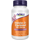 NOW Foods Indole-3-Carbinol 200 mg with Flax Lignan Extract bottle label