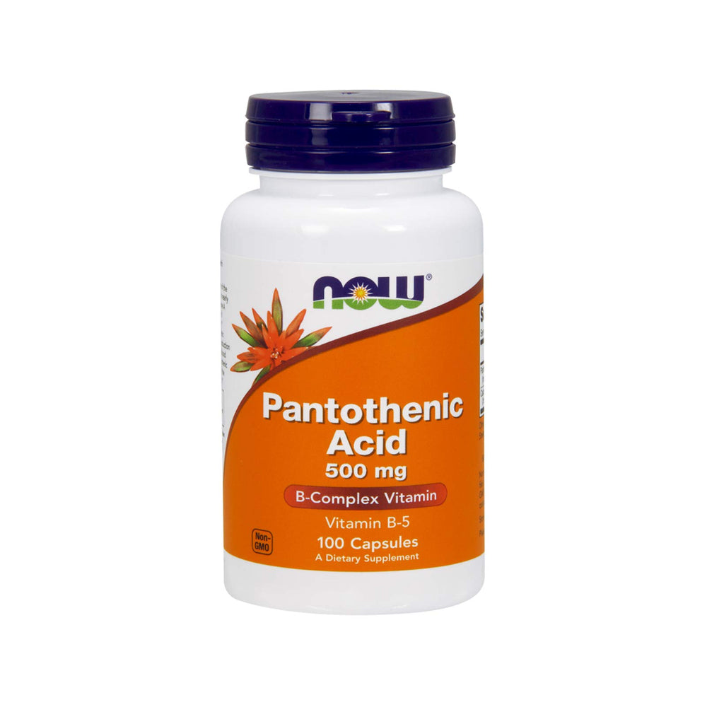 NOW Foods Pantothenic Acid 500 mg bottle – 2-pack, front view