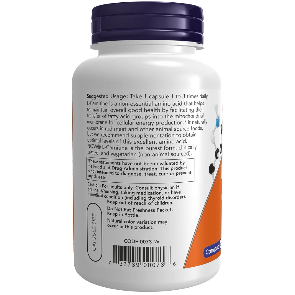 NOW Foods L-Carnitine bottle in gym setting suggests workout energy benefits.
