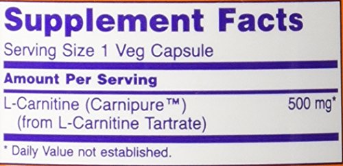 NOW Foods L-Carnitine product label emphasizes GMP-certified quality.