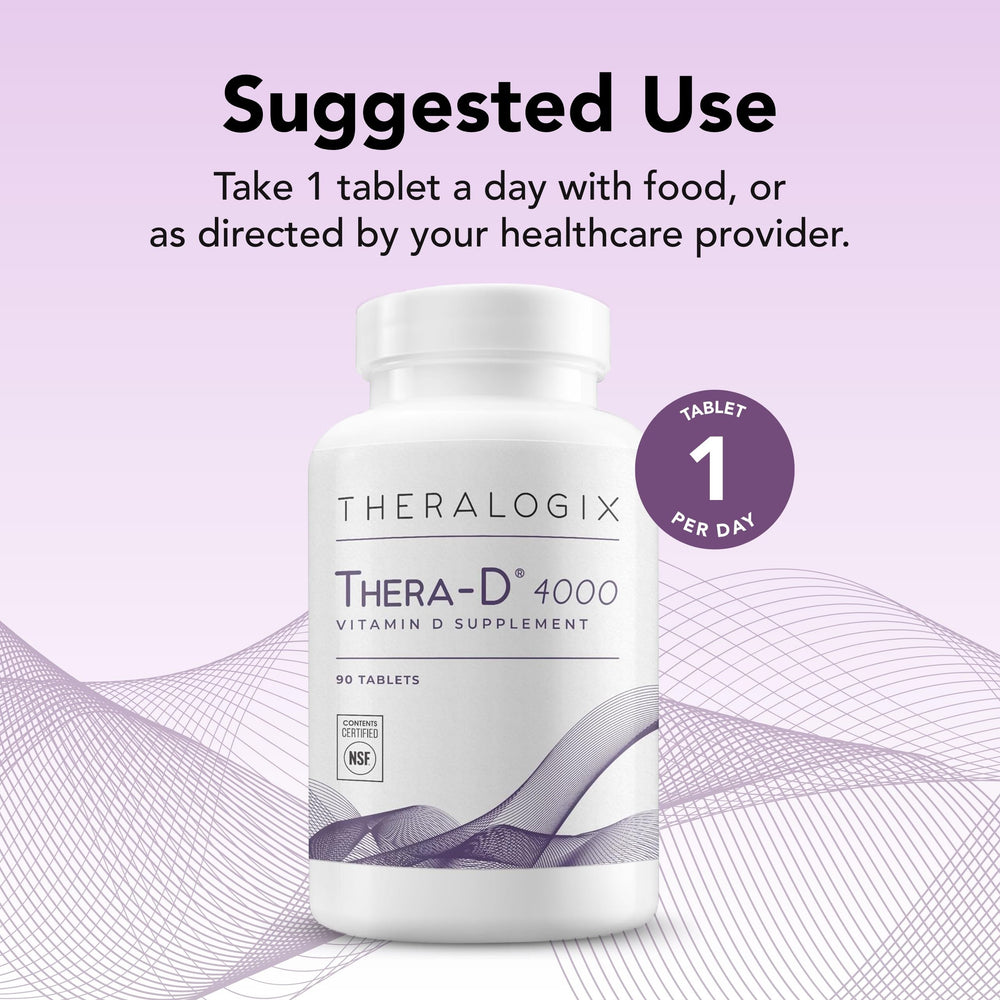 NSF Certified label on Thera-D 4000 Vitamin D3 bottle