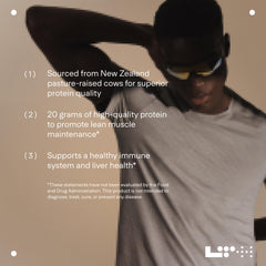 NSF-certified seal on LTH Whey Protein powder