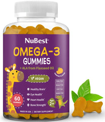 NuBest Omega-3 Gummies for Kids & Teens in orange flavor front view