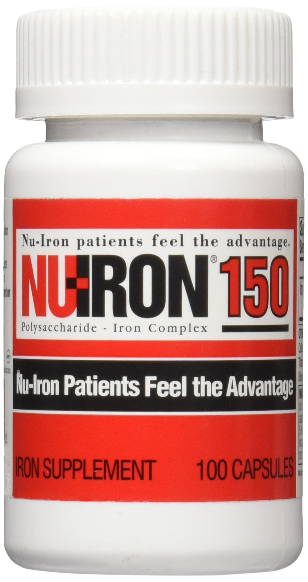 NU-IRON 150mg capsules bottle - front view