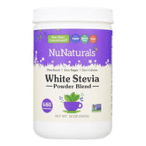 NuNaturals White Stevia Powder Blend 12 oz jar front view