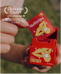 NuStrips instant energy melt demonstrates fast-acting release for quick uplift.