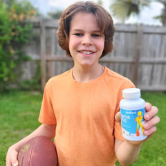 Close-up of NuBest Doctor Plus bottle with dosage information