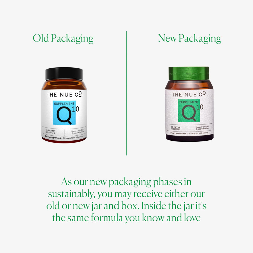 Icons indicating vegan and gluten-free attributes for COQ10