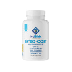 NuEthix Estro-Cort bottle for balanced hormones and daily wellness.