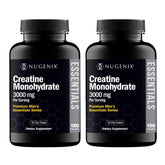 Nugenix Essentials Creatine Monohydrate bottle showing 3000mg capsules, 300 count