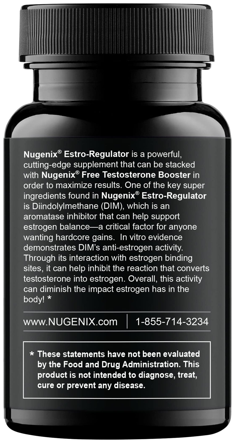 Nugenix Estro-Regulator label detail highlighting DIM ingredient.