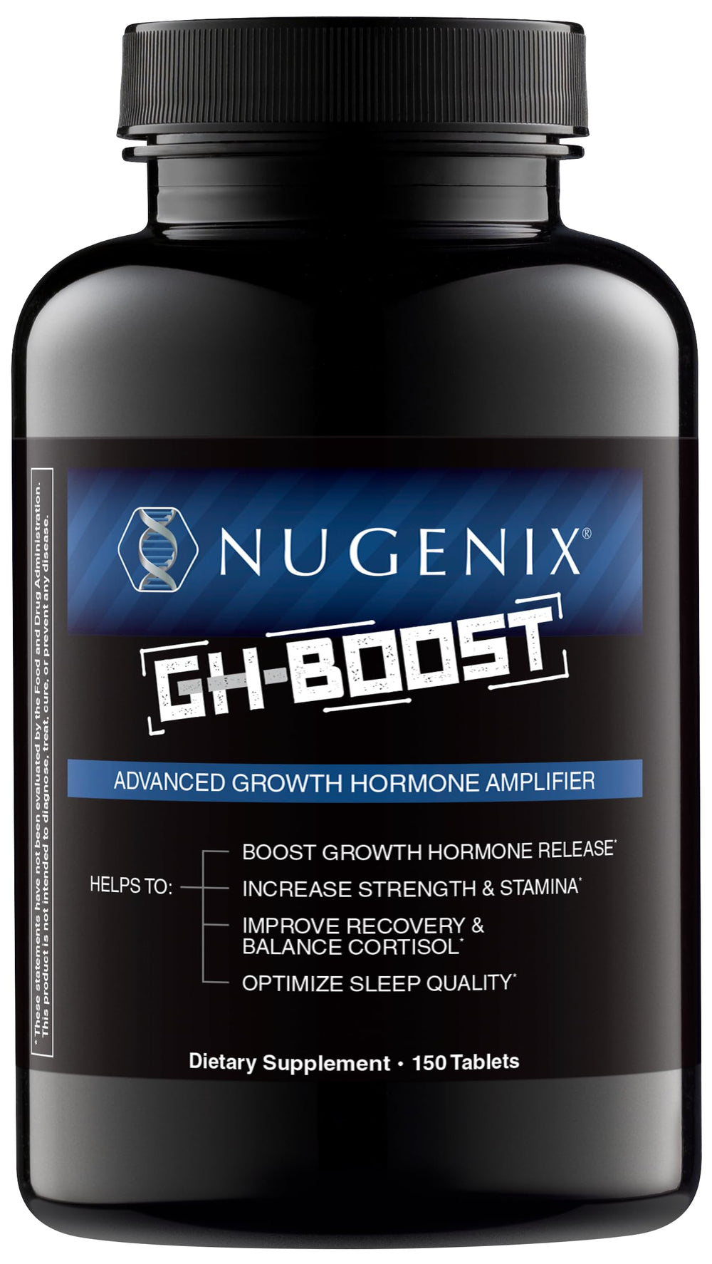 Nugenix GH-Boost bottle front showing packaging for nightly use.